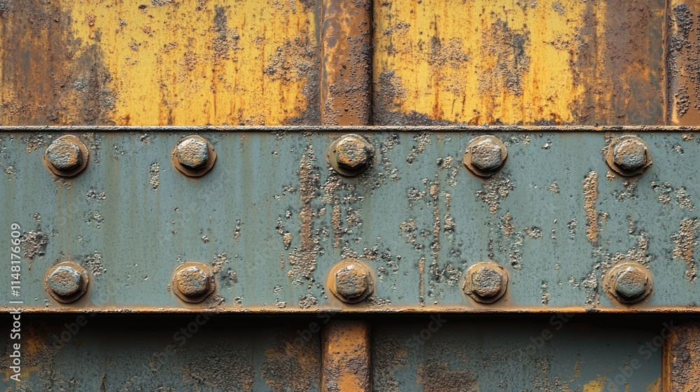 Rusty metal plate with bolts. Rusty metal plate with bolts.