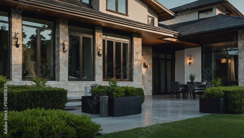 Wallpaper Mural Contemporary Home Exterior with Patio and Landscaping Torontodigital.ca