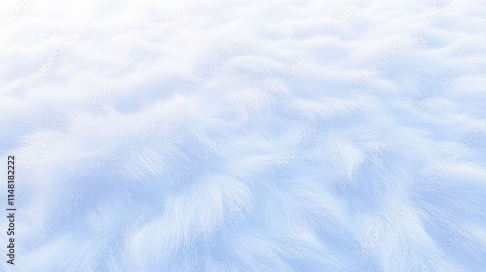 Obraz premium Soft Blue Fur Texture, Gentle Waves, Fluffy Background