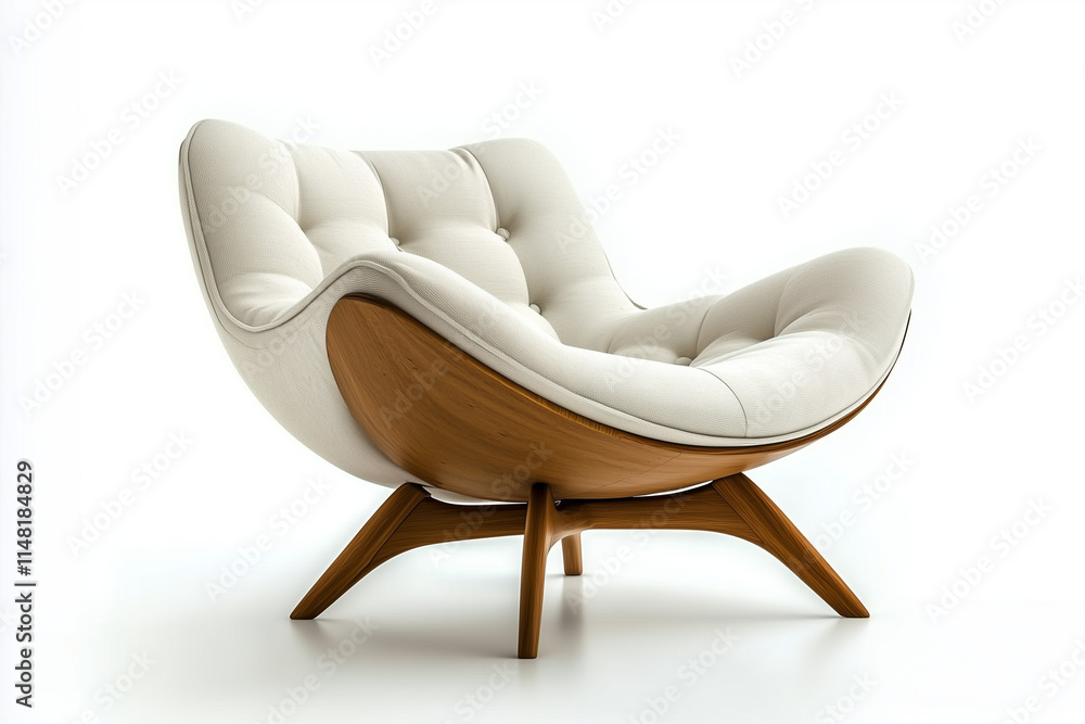 Modern white armchair isolated on a white background.. Modern white armchair isolated on a white background..