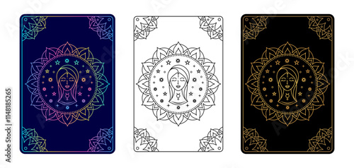 Tarot card with Virgo zodiac sign.