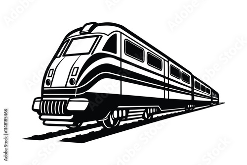 "Elegant Train Line Art Vector Illustration"

