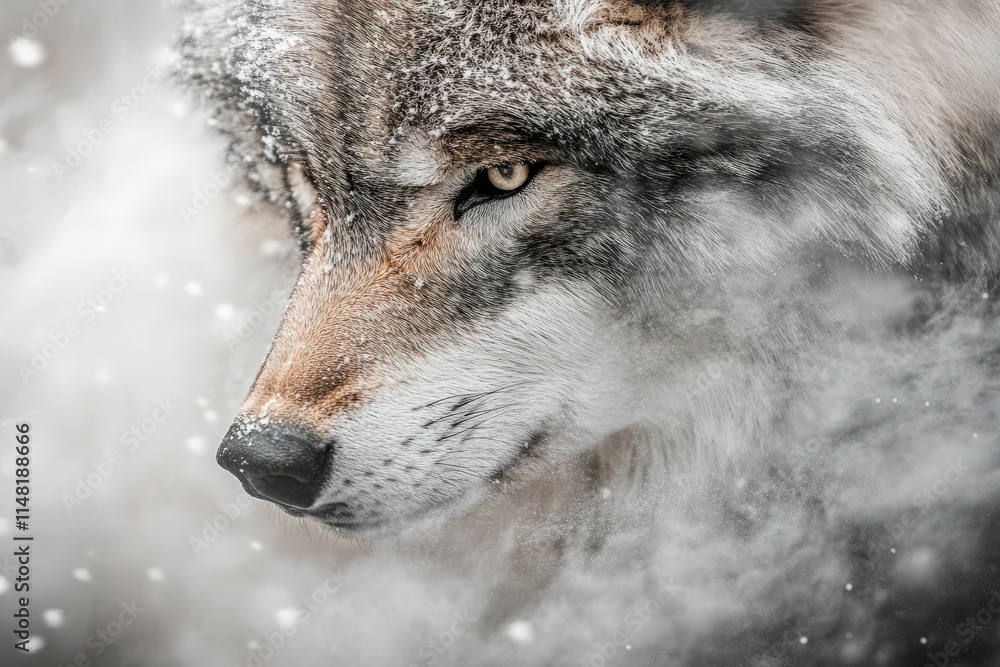 Fototapeta premium A wildebeest mid-run isolated on a transparent background.. Beautiful simple AI generated image