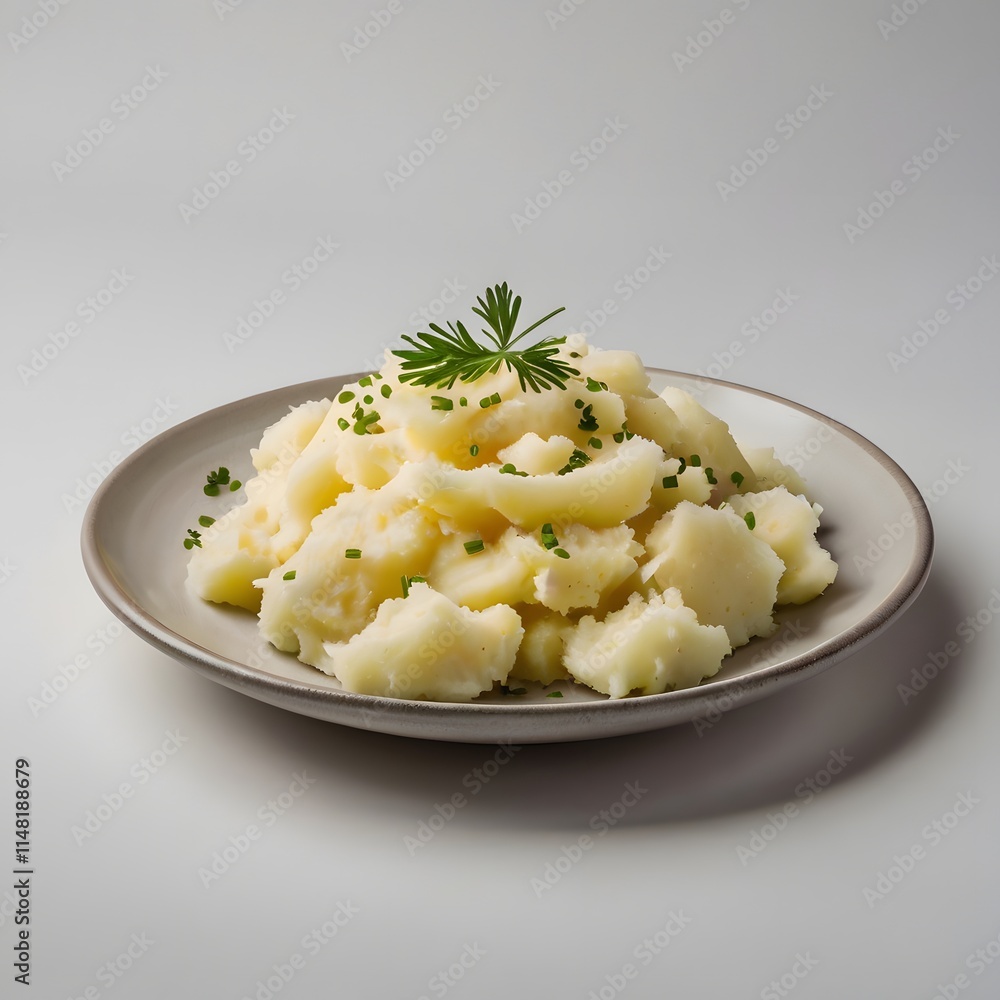 Mashed potatoes with white background Mashed potatoes with white background
