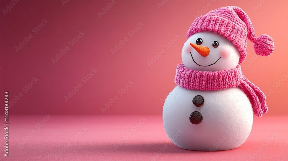 Christmas snowman in hat and scarf on studio background Christmas snowman in hat and scarf on studio background