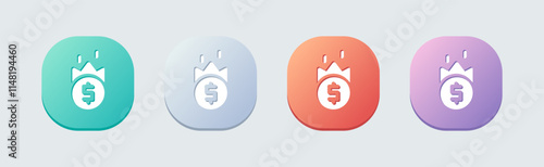 Inflation solid icon in flat design style. Economy crisis signs vector illustration.