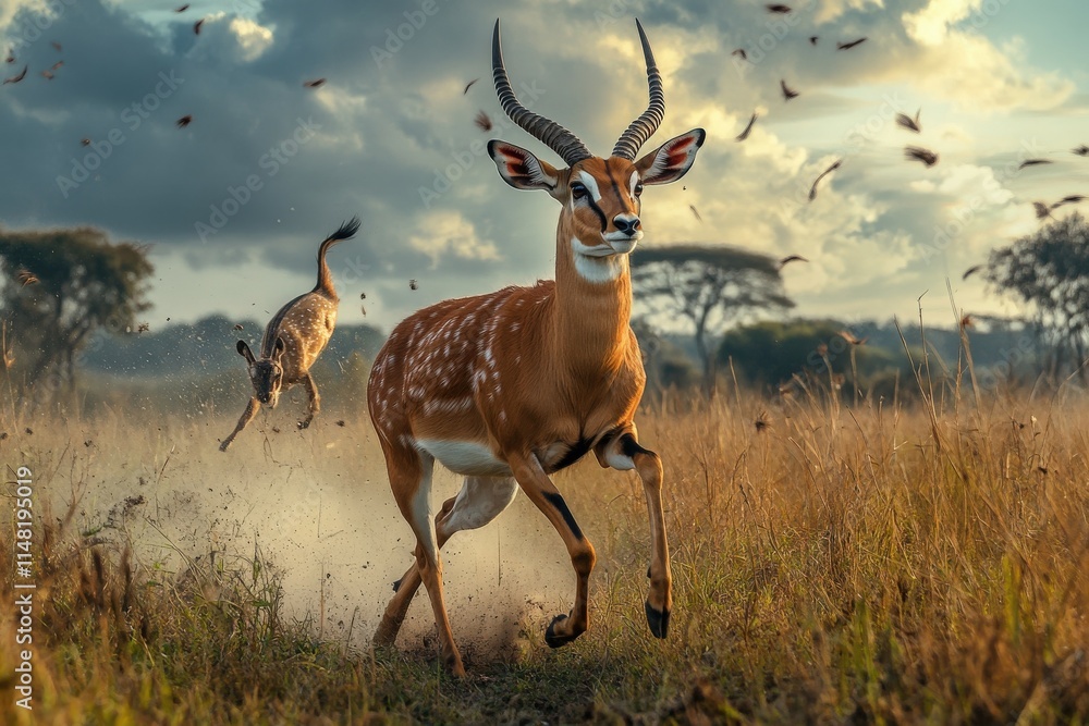 Fototapeta premium Close-up image of water droplets on vibrant green grass.. Beautiful simple AI generated image