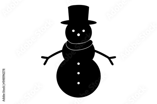 A snowman with a scarf 