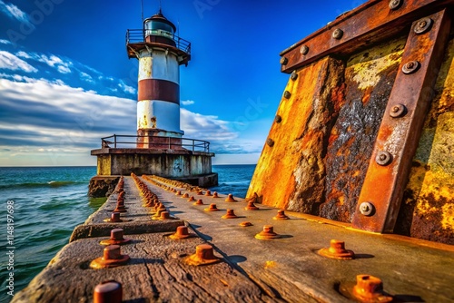 Macro Photography: North Pier Lighthouse, Presque Isle State Park, Erie PA - Close-Up Details photo