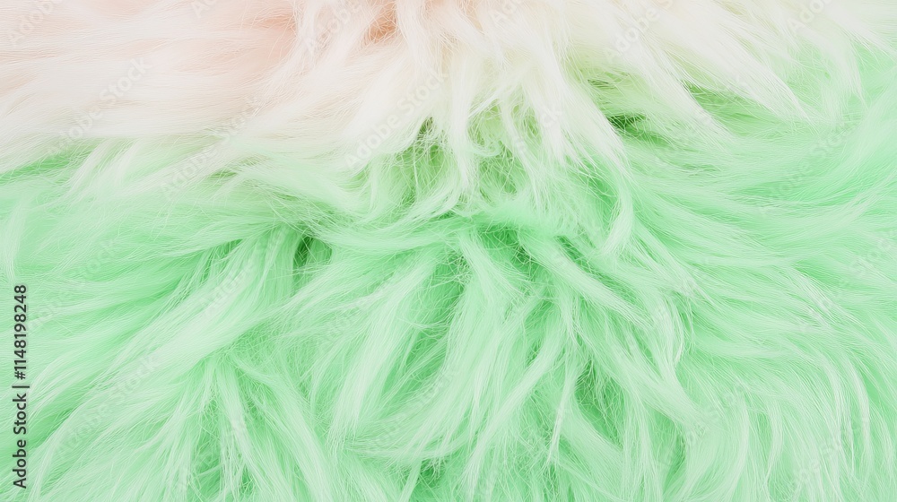 Obraz premium Soft Pastel Green and White Fur Texture Background