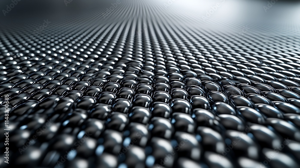 Obraz premium Abstract Dark Grey D Render Shiny Metallic Surface Geometric Pattern Texture Background