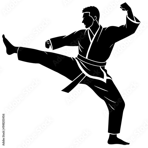 Judo Throw simple flat vector silhouette