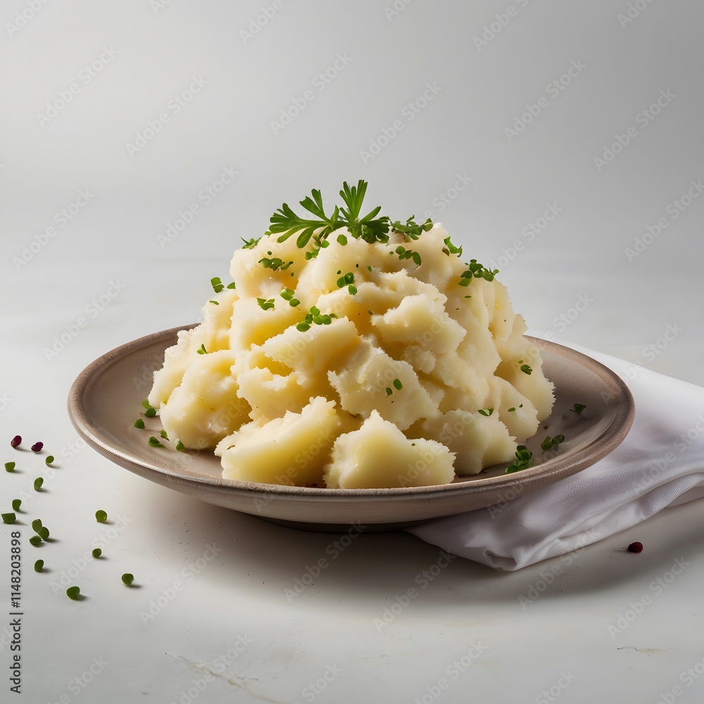 Mashed potatoes with white background Mashed potatoes with white background