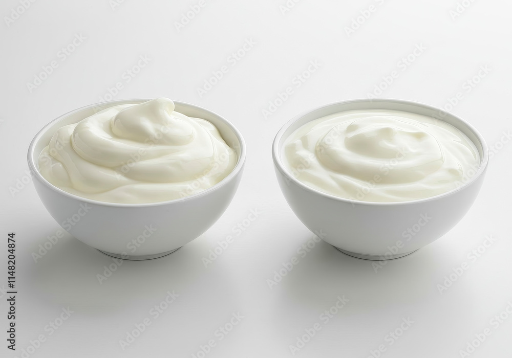 Bowl of Fresh Sour Cream or Yogurt Bowl of Fresh Sour Cream or Yogurt