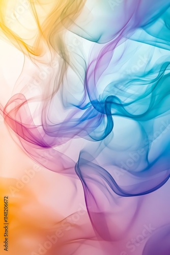 A vibrant abstract image featuring swirling colorful smoke patterns with a gradient of hues, creating a dynamic and artistic background.