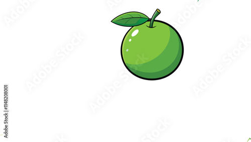 Green Burmese grape fruit with green leaves isolated on white background stock images photo generated