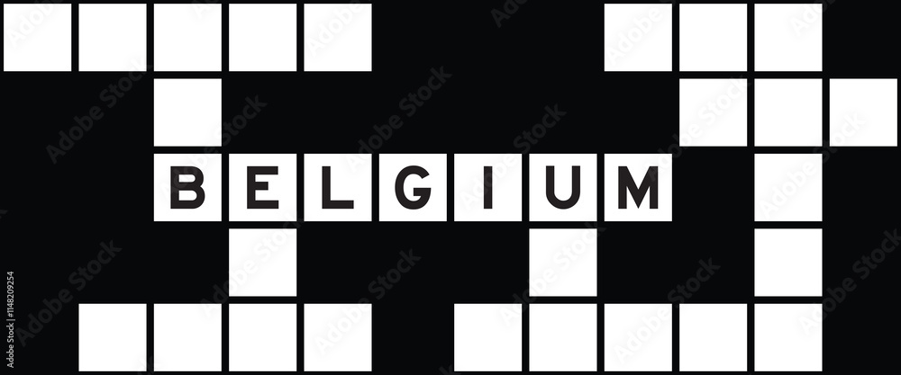 Fototapeta premium Alphabet letter in word belgium on crossword puzzle background