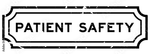 Grunge black patient safety word rubber seal stamp on white background