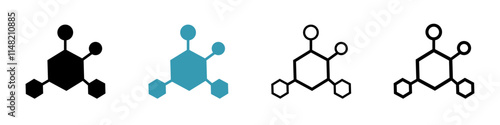 Hormones sign icons collection. Hormones and health, hormonal therapy icon on white background. Physiological processes in the human body. 