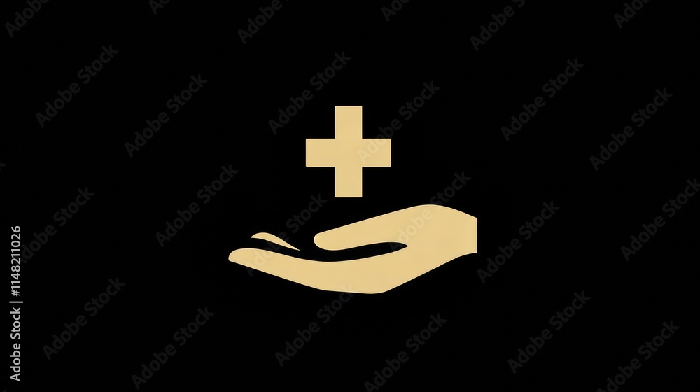 Obraz premium Hand holding icon for the healthcare medical icon. health insurance health concept. health insurance business for hospital. medical network connection. vector.