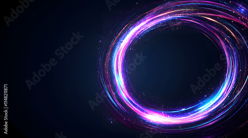 Abstract background with colorful light rays shining through a dark space, creating a vibrant and dynamic visual, symbolizing energy, creativity, and the interplay of light and color in a modern digit