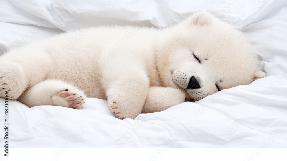 Sweet Dreams of a Fluffy White Cub Sleeping Soundly Sweet Dreams of a Fluffy White Cub Sleeping Soundly