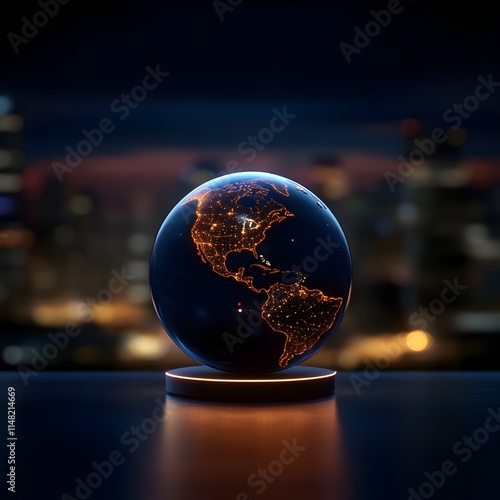 a map globe with an ai watching photo