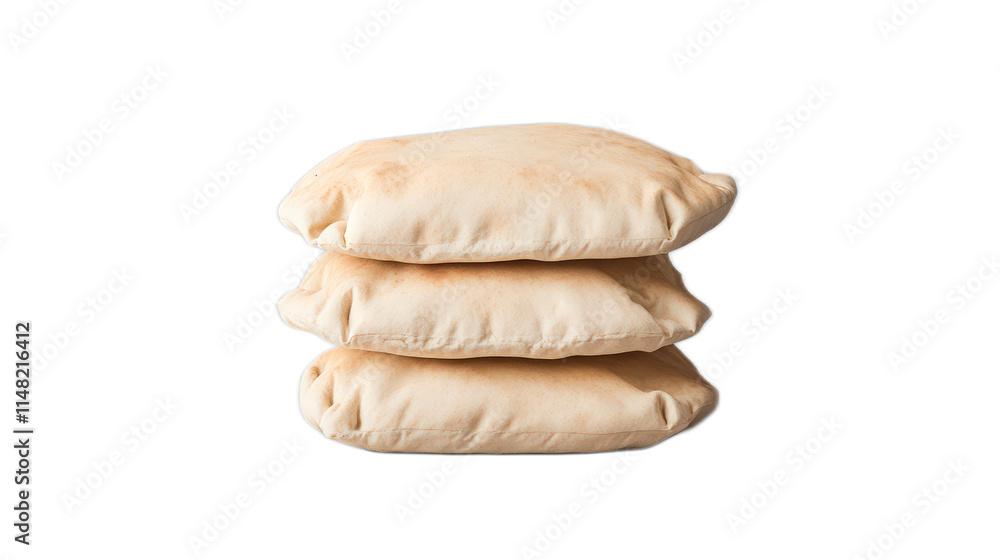 Soft Stacked Pillows on a White Background for Home Decor Soft Stacked Pillows on a White Background for Home Decor