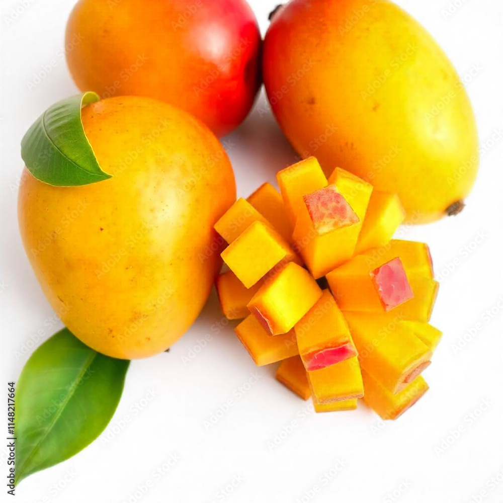 Collection of red mango isolated on a white background, Fresh Japanese Elegant mango fruits on a white background with clipping path. Collection of red mango isolated on a white background, Fresh Japanese Elegant mango fruits on a white background with clipping path.