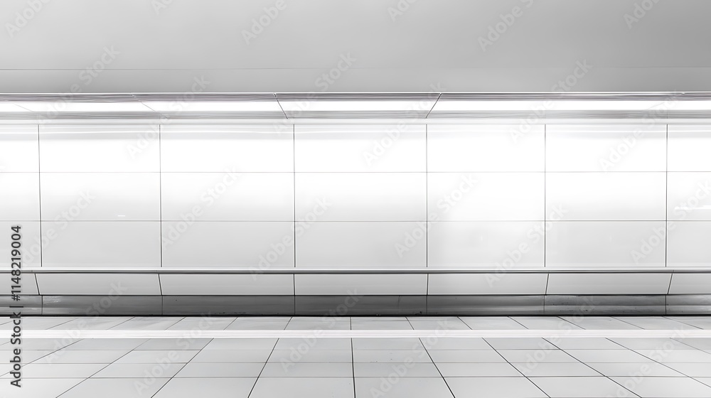 Empty tiled white wall and floor. Empty tiled white wall and floor.