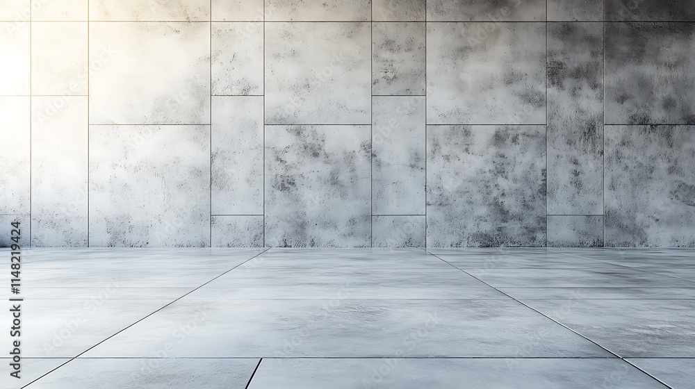 Concrete tiled wall and floor. Concrete tiled wall and floor.