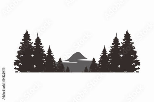 Silhouette of Mount Hood Portland Oregon Mountain logo design