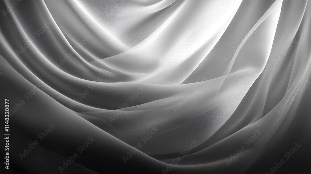Obraz premium Flowing, smooth gray fabric.