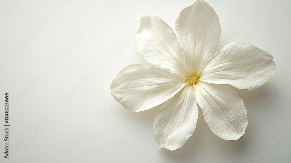 Delicate White Flower on Soft Background, Capturing the Elegance of Nature's Beauty, Perfect for Minimalist Designs and Floral Illustrations Delicate White Flower on Soft Background, Capturing the Elegance of Nature's Beauty, Perfect for Minimalist Designs and Floral Illustrations