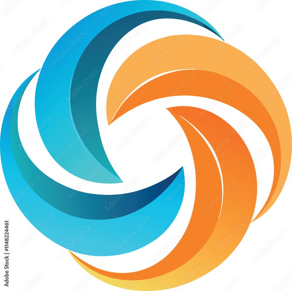 Blue and Orange Abstract Circle Social Network icon logo Organization styles vector design template. generated Ai Blue and Orange Abstract Circle Social Network icon logo Organization styles vector design template. generated Ai