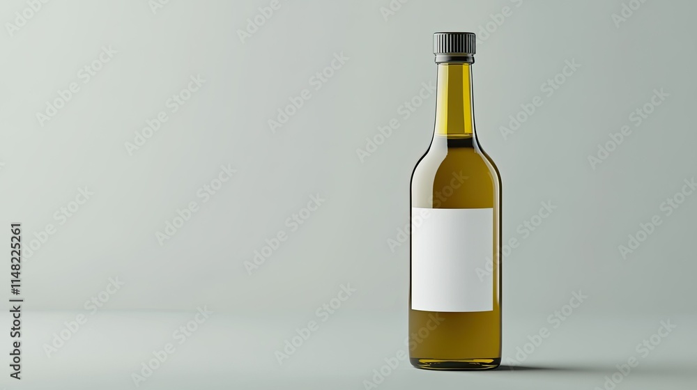 Minimalistic Olive Oil Bottle Mockup with Blank Label for Branding, Set Against a Soft Green Background, Ideal for Product Photography and Advertising Minimalistic Olive Oil Bottle Mockup with Blank Label for Branding, Set Against a Soft Green Background, Ideal for Product Photography and Advertising