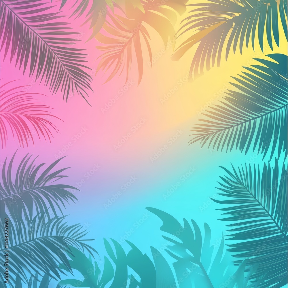 A colorful background with a green leafy pattern. The background is blue and pink A colorful background with a green leafy pattern. The background is blue and pink