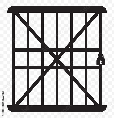 Jail vector icon isolated on transparent background, Jail transparency logo design. eps 10.
