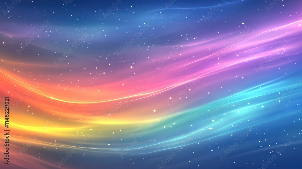 Abstract rainbow wave background with sparkles. Abstract rainbow wave background with sparkles.