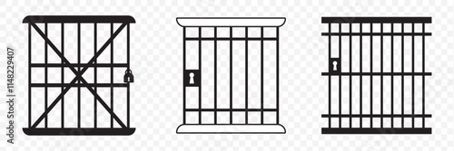 Jail vector icon isolated on transparent background, Jail transparency logo design. eps 10.