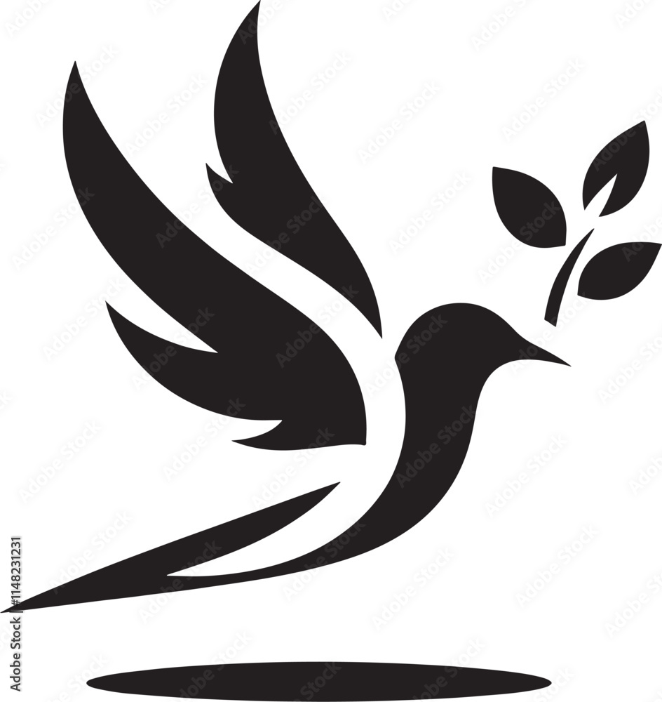 Fototapeta premium Dove carrying olive branch.