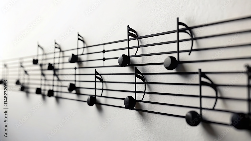 Minimalist Music Notes Melody, White Background, Simple Music Design, Abstract Music Image, Clean Music Photography Minimalist Music Notes Melody, White Background, Simple Music Design, Abstract Music Image, Clean Music Photography
