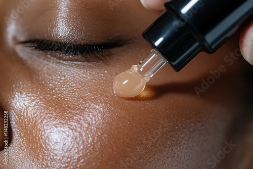 A person is applying a serum on radiant skin, capturing the essence of skincare routines and the importance of nourishing the skin for a healthy glow.
