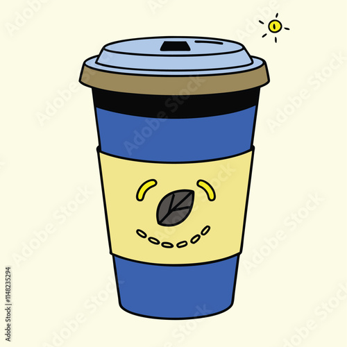 Paper coffee to go cup Vector illustration Adobe Illustrator Artwork