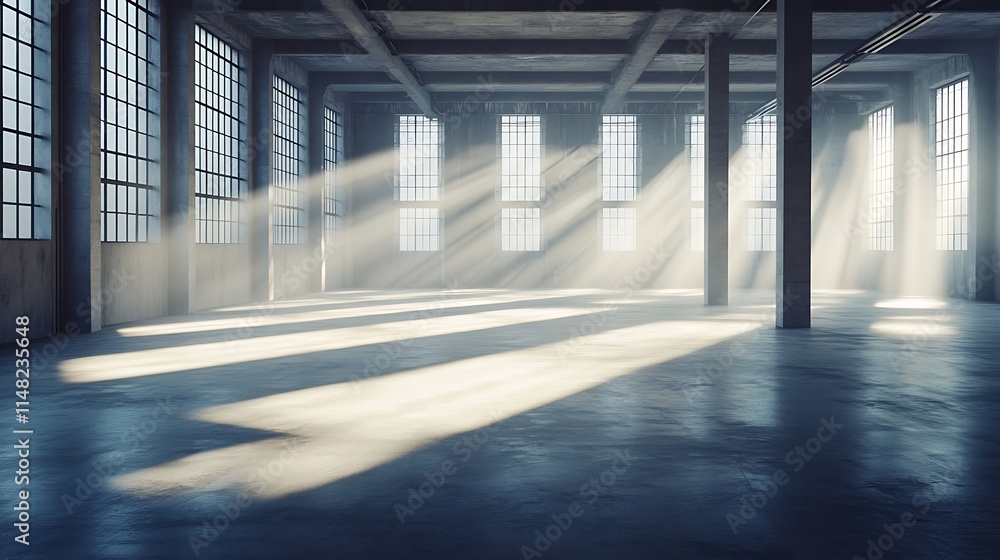 Empty warehouse with sunlight. Empty warehouse with sunlight.