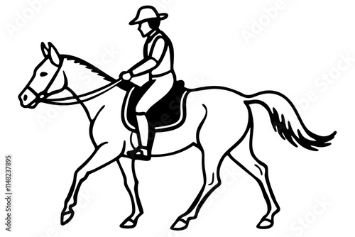 A person riding a horse silhouette