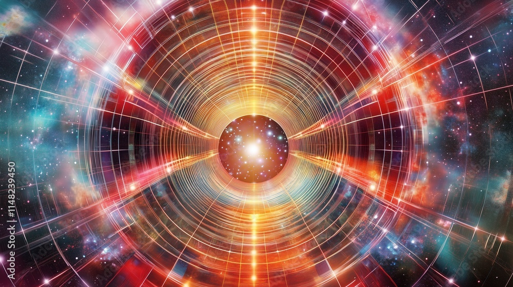 Obraz premium Cosmic Energy Burst in Abstract Space