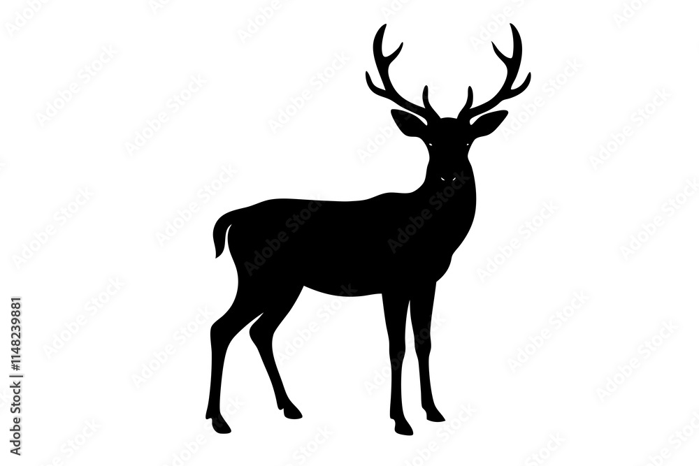 Fototapeta premium deer silhouette isolated on white