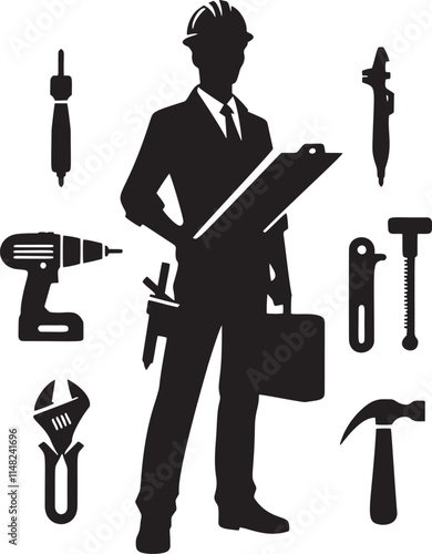 Engineer with tools.