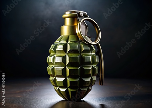 Modern Hand Grenade Photography: Rule of Thirds Composition, Military Weapon, Explosive Device, Tactical Gear photo